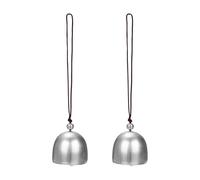 M METERXITY 2-Pack Hanging Bells, Small Decorative Bells Wind Chimes Vintage Bell Jingle Bells for Christmas/Home/Window/Door/Garden Decor, Hanging Bell Pendant [Silver, Coffee]