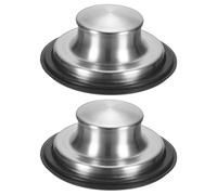 M METERXITY 2-Pack Kitchen Sink Stopper, 3-3/8 Inch Stainless Steel Garbage Disposal Stopper, Universal Sink Plug Cover Fits Standard Kitchen Drain Size of 3-1/2 Inch Diameter [Silvery White]
