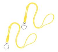 M METERXITY 2-Pack Lanyards for ID Badges, Yellow Adjustable Keychain Long Key Neck Lanyard Strap with Round Clasp for Man/Woman/Girls/Teacher, ID Holder Folder