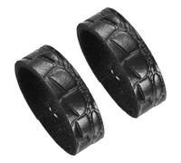 M METERXITY 2-Pack Leather Loop Keeper Accessories, 1.5 Inch/ 3.8 cm Belt Loop Keepers Use for Holding Extra Length Straps in Place Pants, Elastic Belts Buckle [Black]