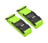 M METERXITY 2 Pack Luggage Straps Suitcase Belts- Travel Combination Lock Adjustable Baggage Accessories with Buckle, Apply to Suitcases (79x2 Inch, Light Green)