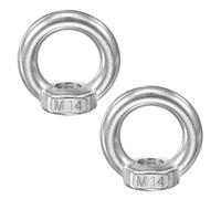 M METERXITY 2-Pack M14 Lifting Eye Nut, 304 Stainless Steel Metric Ring Shape Lifting Eye Threaded Nut Fastener for Hanging Lamp Chandelier/Swing [Silver Tone]