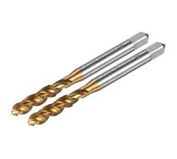 M METERXITY 2-Pack M5x0.5mm Metric Spiral Flute Thread Tap, HSS Titanium Coated Right Hand Threading Tap Screw for Drilling/Milling Machines/CNC Machine Tools, Tapping Tool