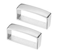 M METERXITY 2-Pack Metal Loop Keeper Accessories, 1.3 Inch/ 3.3 cm Belt Loop Keepers Use for Holding Extra Length Straps in Place Pants, Frosted Belts Buckle [Silver]