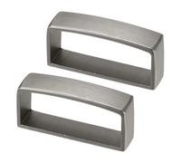 M METERXITY 2-Pack Metal Loop Keeper Accessories, 1.3 Inch/ 3.3 cm Belt Loop Keepers Use for Holding Extra Length Straps in Place Pants, Frosted Belts Buckle [Dark grey]