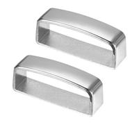 M METERXITY 2-Pack Metal Loop Keeper Accessories, 1.5 Inch/ 3.9 cm Belt Loop Keepers Use for Holding Extra Length Straps in Place Pants, Frosted Strap Ring Buckle [Silver]