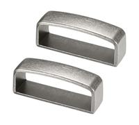 M METERXITY 2-Pack Metal Loop Keeper Accessories, 1.7 Inch/ 4.35 cm Belt Loop Keepers Use for Holding Extra Length Straps in Place Pants, Frosted Belts Buckle [Light silver]
