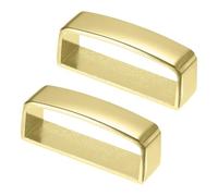 M METERXITY 2-Pack Metal Loop Keeper Accessories, 1.7 Inch/ 4.35 cm Belt Loop Keepers Use for Holding Extra Length Straps in Place Pants, Frosted Belts Buckle [Gold]