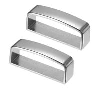 M METERXITY 2-Pack Metal Loop Keeper Accessories, 1.7 Inch/ 4.35 cm Belt Loop Keepers Use for Holding Extra Length Straps in Place Pants, Frosted Belts Buckle [Silver]