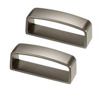 M METERXITY 2-Pack Metal Loop Keeper Accessories, 1.7 Inch/ 4.35 cm Belt Loop Keepers Use for Holding Extra Length Straps in Place Pants, Frosted Belts Buckle [Gray]