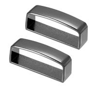 M METERXITY 2-Pack Metal Loop Keeper Accessories, 1.7 Inch/ 4.35 cm Belt Loop Keepers Use for Holding Extra Length Straps in Place Pants, Frosted Strap Ring Buckle [Black]