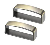 M METERXITY 2-Pack Metal Loop Keeper Accessories, 1.7 Inch/ 4.35 cm Belt Loop Keepers Use for Holding Extra Length Straps in Place Pants, Frosted Belts Buckle [Dark gold]