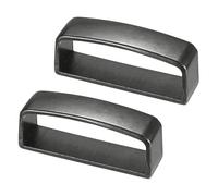 M METERXITY 2-Pack Metal Loop Keeper Accessories, 1.7 Inch/ 4.35 cm Belt Loop Keepers Use for Holding Extra Length Straps in Place Pants, Frosted Belts Buckle [Black]