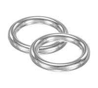 M METERXITY 2-Pack Metal O Rings 1 Inch Inner Diameter Stainless Steel O Rings Wreath Floral Smooth Round Rings Buckle Loop Ring for DIY/Purse/Bag/Collar/Leather [Silver]