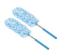 M METERXITY 2 Pack Microfiber Duster - 13.8 to 32.7 Inch Extendable Washable Brush, Apply to Furniture/Office/Display Box/Photo Albums (Blue)