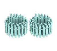 M METERXITY 2-Pack Miniature Fairy Garden Fence, 35 Inch 90x5cm Wooden DIY Small Wood Decorative Picket Fence for Dollhouse/Crafts/Diorama Project, Micro Landscape Ornaments [Light Blue]