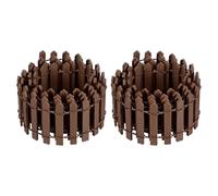 M METERXITY 2-Pack Miniature Fairy Garden Fence, 35 Inch 90x5cm Wooden DIY Small Wood Decorative Picket Fence for Dollhouse/Crafts/Diorama Project, Micro Landscape Ornaments [Brown]