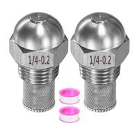 M METERXITY 2-Pack Misting Nozzles, 1/4 BSPT Male Thread 304 Stainless Steel Full Cone Spray Tips with Sealing Tape for Mister Cooling System, Filter Spray Tip [Silver Tone, 0.2 Pore]