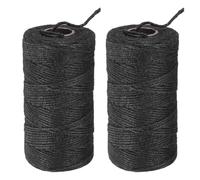 M METERXITY 2-Pack Natural Jute Twine String, 2mm x 328ft/100m Long Garden Twine String for Crafts/Gift Wrapping/Gardening Plants, Durable Plant Ties Thick Rope [Black]