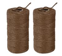 M METERXITY 2-Pack Natural Jute Twine String, 2mm x 328ft/100m Long Garden Twine String for Crafts/Gift Wrapping/Gardening Plants, Durable Plant Ties Thick Rope [Dark Brown]