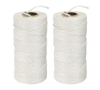 M METERXITY 2-Pack Natural Jute Twine String, 2mm x 328ft/100m Long Garden Twine String for Crafts/Gift Wrapping/Gardening Plants, Durable Plant Ties Thick Rope [White]