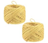 M METERXITY 2-Pack Natural Jute Twine String, 3mm x 328ft/100m Long Garden Twine Balls for Crafts/Gift Wrapping/Gardening Plants, Durable Plant Ties Thick Rope [Light Yellow]