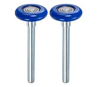 M METERXITY 2-Pack Nylon Garage Door Rollers, 1.8"/ 46mm Quiet Garage Door Wheels 4.3"/ 108mm Stem, High Load 6200zz 8 Balls Sealed Precision Bearing for Garage Doors [Blue]