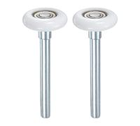 M METERXITY 2-Pack Nylon Garage Door Rollers, 1.8"/ 46mm Quiet Garage Door Wheels 4.3"/ 108mm Stem, High Load 6200zz 8 Balls Sealed Precision Bearing for Garage Doors [White]