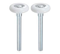 M METERXITY 2-Pack Nylon Garage Door Rollers, 1.8"/ 46mm Quiet Garage Door Wheels 4.3"/ 109mm Stem, High Load 11 Balls Sealed Precision Stamped Bearings for Garage Doors [White]