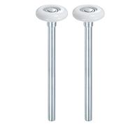 M METERXITY 2-Pack Nylon Garage Door Rollers, 1.8"/ 46mm Quiet Garage Door Wheels 6.6"/ 167mm Stem, High Load 11 Balls Sealed Precision Stamped Bearings for Garage Doors [White]