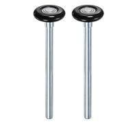 M METERXITY 2-Pack Nylon Garage Door Rollers, 1.8"/ 46mm Quiet Garage Door Wheels 7"/ 178mm Stem, High Load 6200zz 8 Balls Sealed Precision Bearing for Garage Doors [Black]