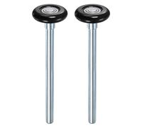 M METERXITY 2-Pack Nylon Garage Door Rollers, 1.8"/ 46mm Quiet Garage Door Wheels 7"/ 178mm Stem, High Load 6200zz 8 Balls Sealed Precision Bearing for Garage Doors/Flap Doors [Black]