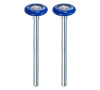 M METERXITY 2-Pack Nylon Garage Door Rollers, 1.8"/ 46mm Quiet Garage Door Wheels 7"/ 178mm Stem, High Load 6200zz 8 Balls Sealed Precision Bearing for Garage Doors [Blue]
