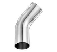 M METERXITY 2-Pack OD 1.8 Inch 45 Degree Mandrel Bend Elbow, Thicken 1.5 mm 304 Stainless Steel Exhaust Elbow Pipe for Car Modified Exhaust System, Stair Handrail Bend, Height 140 mm