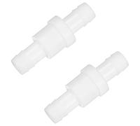 M METERXITY 2-Pack One Way Check Valve, 1/2" Barb Hose Non Return Plastic Pressure Ozone Resistance Air Valve for Fuel/Oil/Water/Air/Gas 2.46" [White]