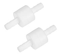 M METERXITY 2-Pack One Way Check Valve, 1/4" Barb Hose Non Return Plastic Pressure Ozone Resistance Air Valve for Fuel/Oil/Water/Air/Gas 1.91" [White]