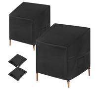 M METERXITY 2-Pack Patio Chair Covers 33.5"Lx31.5"Wx36.2"H, Outdoor Furniture Covers Waterproof Stackable Oxford Chair Protectors for Swivel Lounge/Lawn Furniture/Wicker Garden/Dining [Black]