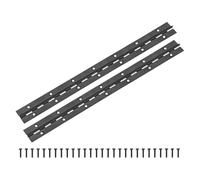 M METERXITY 2-Pack Piano Hinges, 14 Inch / 350mm 304 Stainless Steel Continuous Piano Hinge with Holes and Screws for Cabinets Door/Storage Box [1.2X 0.04/ 30x 1mm Open Width Thick, Black]