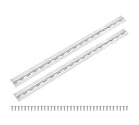 M METERXITY 2-Pack Piano Hinges, 18 Inch / 450mm Stainless Steel Continuous Piano Hinge with Holes and Screws for Cabinets Door/Storage Box [1.2X 0.04/ 30x 1mm Open Width Thick, Silver Tone]