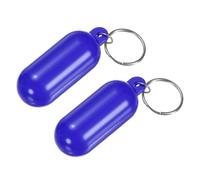 M METERXITY 2-Pack Plastic Floating Key Chain, Pills-Shape Float Key Rings Bright Color Pendant Water Sport Accessory for Boating/Kayak/Fishing/Surfing/Sailing [Blue]
