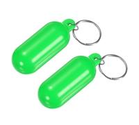 M METERXITY 2-Pack Plastic Floating Key Chain, Pills-Shape Float Key Rings Bright Color Pendant Water Sport Accessory for Boating/Kayak/Fishing/Surfing/Sailing [Green]