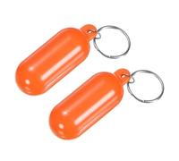 M METERXITY 2-Pack Plastic Floating Key Chain, Pills-Shape Float Key Rings Bright Color Pendant Water Sport Accessory for Boating/Kayak/Fishing/Surfing/Sailing [Orange Red]