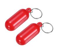 M METERXITY 2-Pack Plastic Floating Key Chain, Pills-Shape Float Key Rings Bright Color Pendant Water Sport Accessory for Boating/Kayak/Fishing/Surfing/Sailing [Red]