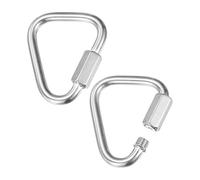 M METERXITY 2-Pack Quick Chain Link Connector, M6 1/4" 316 Stainless Steel Triangle Locking Repair Chain Links for Swing/Camping/Hiking/Backpack, Twist Key Ring Screw Chain Link [Silver]
