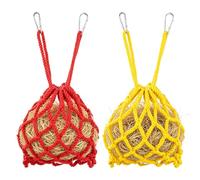 M METERXITY 2-Pack Rabbit Hay Feeder Mesh Bag Polyester, Red, Yellow