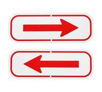 M METERXITY 2-Pack Red Arrow Signs, 9.84 x 3.54 Aluminum Reflective One-way Arrow Sign for Outdoor Lawn Garden Ground Decorations, Street Sign [White/Red]