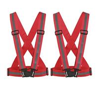 M METERXITY 2 Pack Reflective Vest - Adjustable Strip, High Visibility Safety Reflector Tape Safety Gear, Apply to Running Night Walking(1.5", Red)