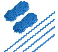 M METERXITY 2-Pack Rick Rack Trim, 28 Yard 5mm / 0.2 Inch Wave Bending Fringe Trimming Ribbon for Sewing/DIY Crafts/Clothes/Decoration, Polyester RIC Rac Trim [Blue]