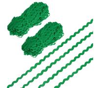 M METERXITY 2-Pack Rick Rack Trim, 28 Yard 5mm / 0.2 Inch Wave Bending Fringe Trimming Ribbon for Sewing/DIY Crafts/Clothes/Decoration, Polyester RIC Rac Trim [Dark Green]