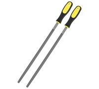 M METERXITY 2-Pack Round Metal File 12 Inch, High Carbon Steel File Diamond File Hand File W PVC Grip Handle for Wood/Metal/Ceramic/Glass/Stone/Jewelry/Tile/Model/DIY/Sharpening File